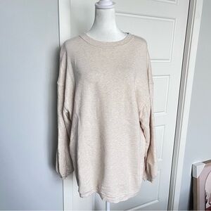 Aerie Beige Oversized Crewneck Sweatshirt